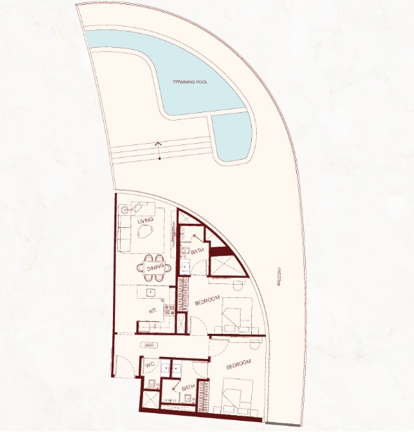 2 Bedroom Royal Suite floor plan