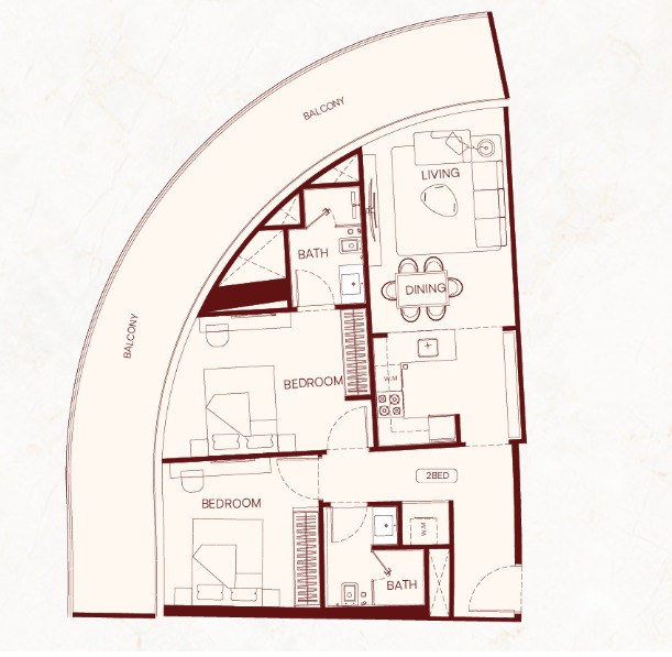 2 Bedroom floor plan