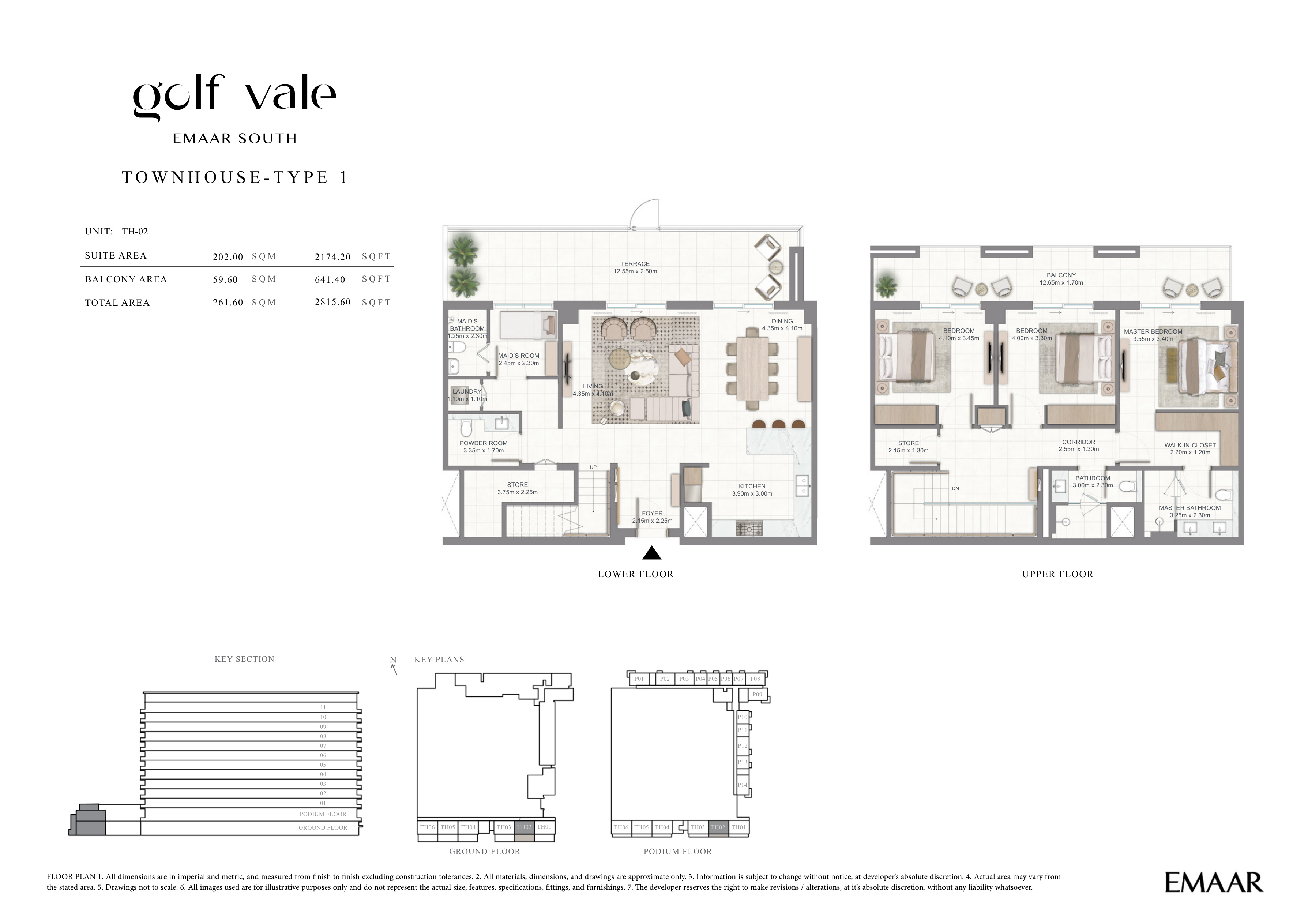 3 Bedroom townhouse floor plan