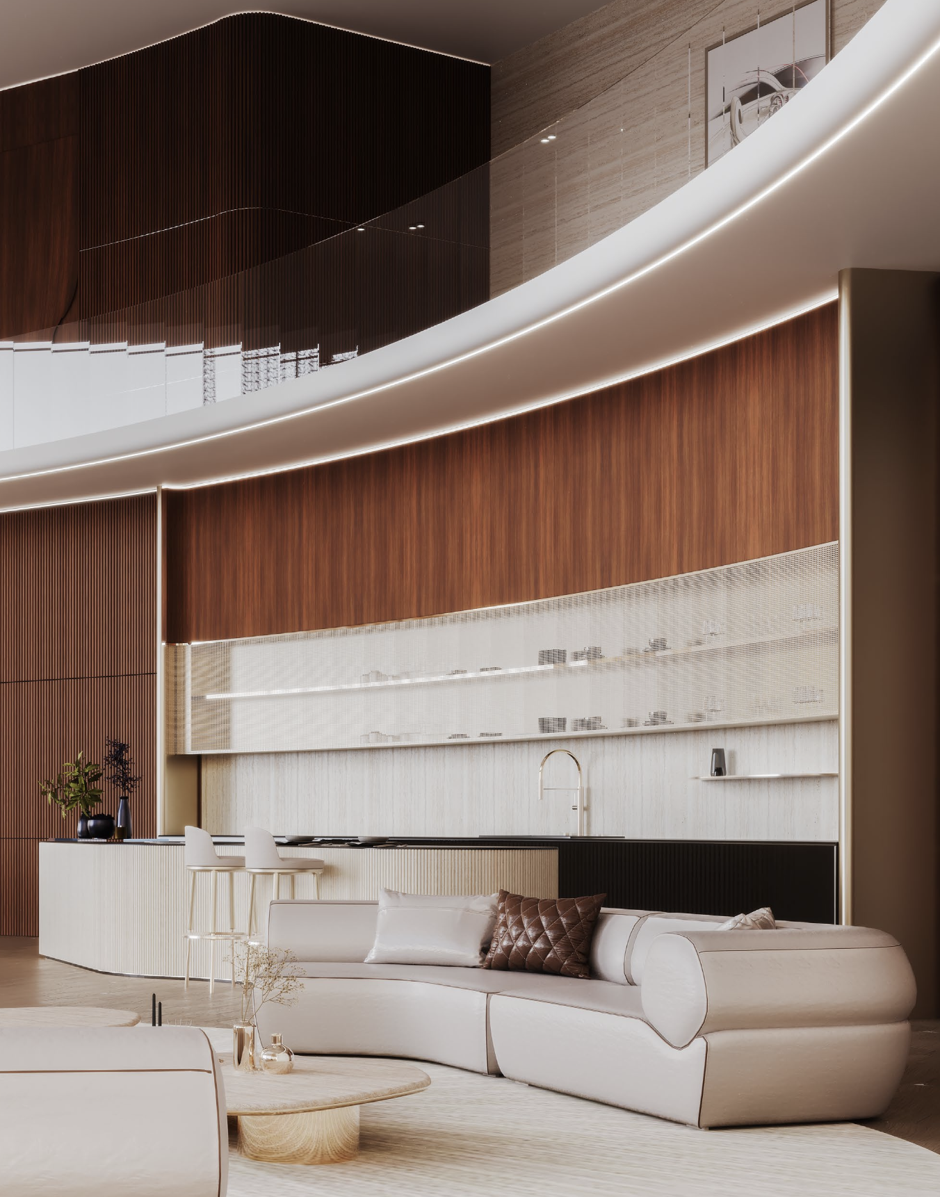 Mercedes-Benz Places — Curved living room interior