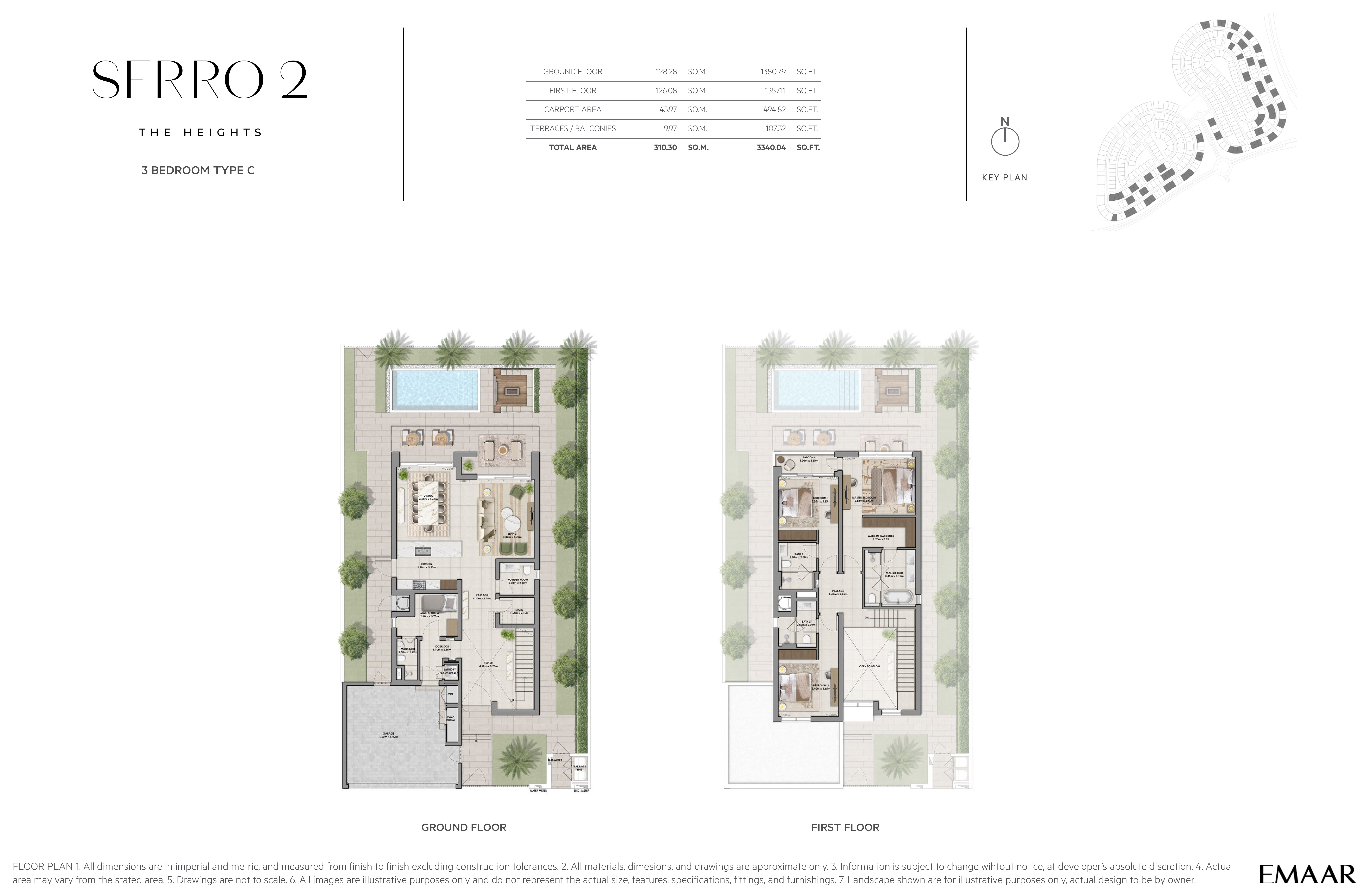 3 Bedroom Type C Villa floor plan — Serro 2