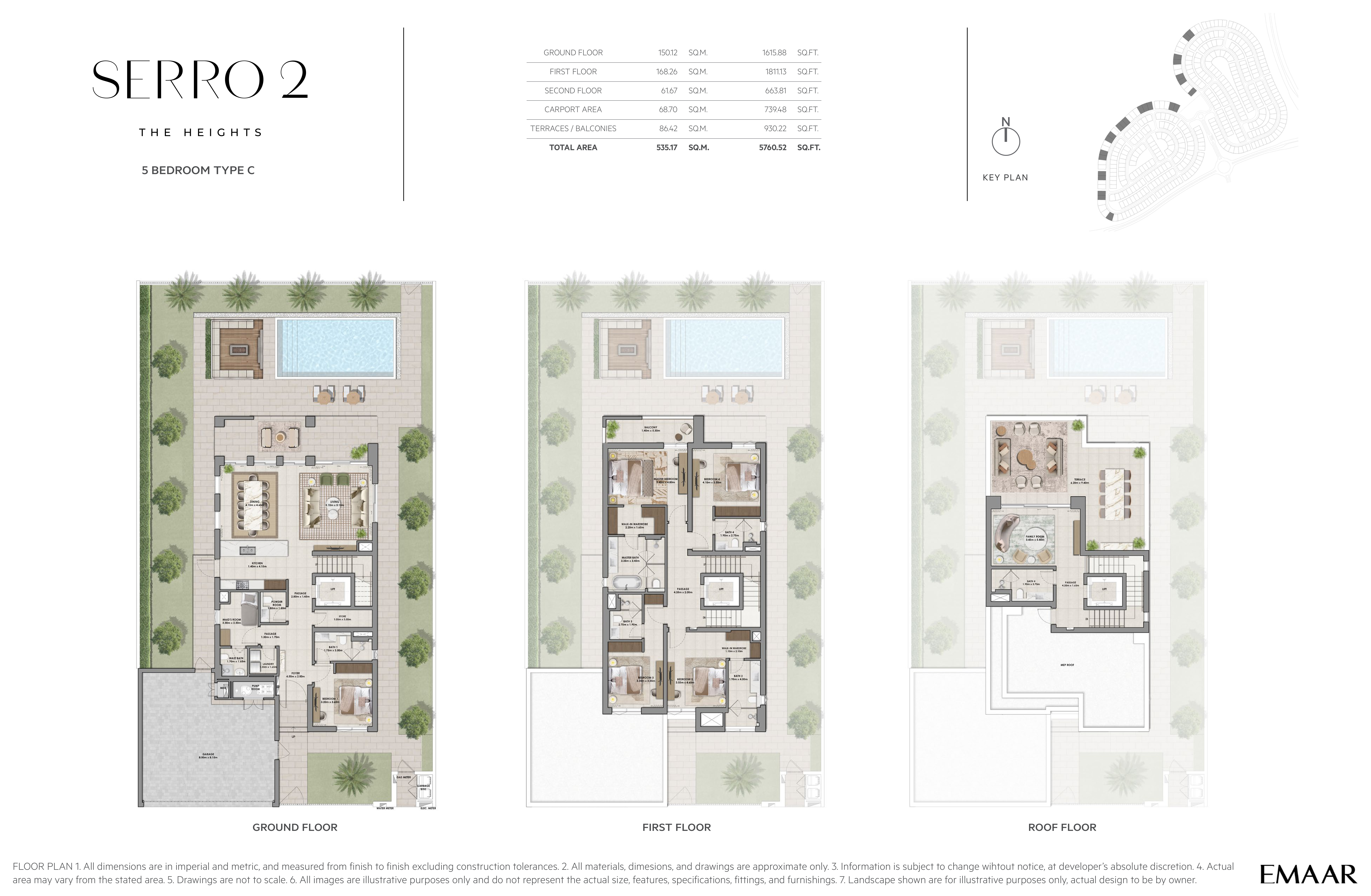 5 Bedroom Type C Villa floor plan — Serro 2